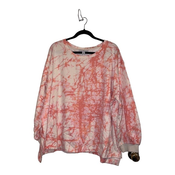 NWOT RACHEL COMEY Target Plus Tie Dye Orange French Terry Cropped Sweatshirt - Picture 1 of 8